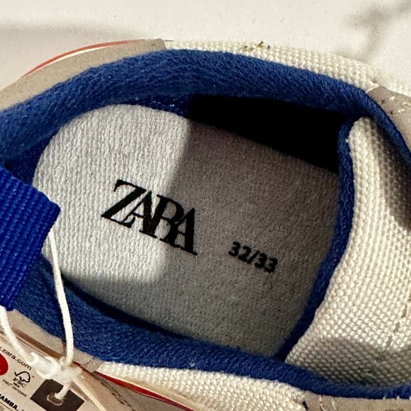 NWT Zara Comfort Sneakers Elastic Laces Bear Sole MultiColor Unisex Youth Size 2 - Picture 9 of 11